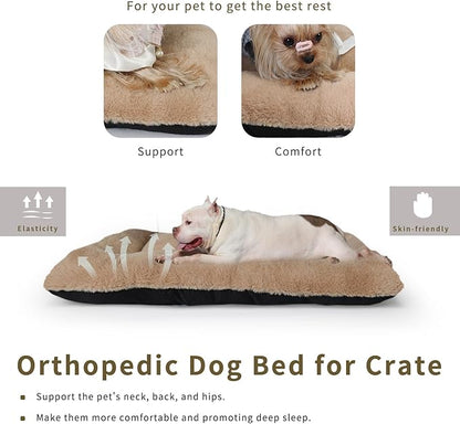 Plush Dog Beds for Large Dogs for 42 Inch Dog Crate Bed 42x28,Khaki Dog