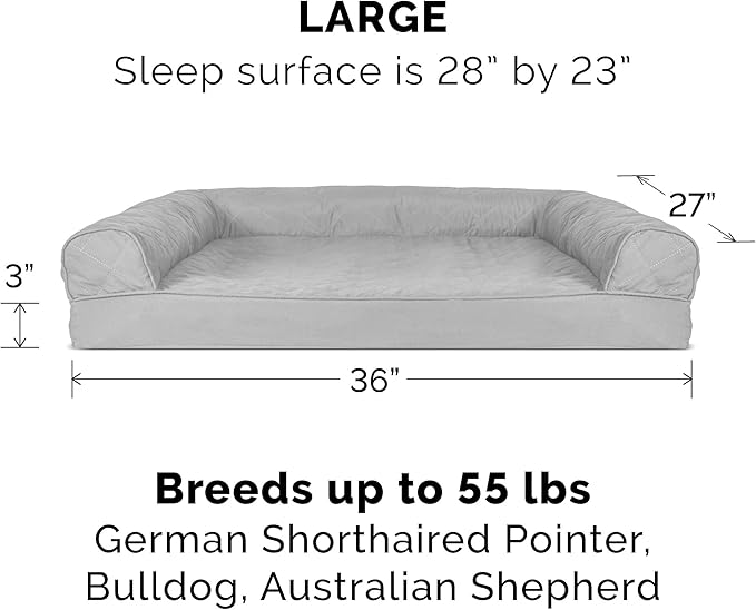 Furhaven Replacement Dog Bed Cover Quilted Sofa-Style