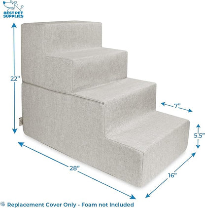 Best Pet Supplies Portable Foldable Foam Pet Stairs/Steps for Couch 4-Step (H: 22")