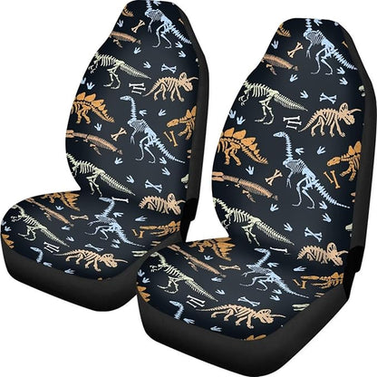 UNICEU Dinosaur Skeleton Front Seat Covers 2 Pack