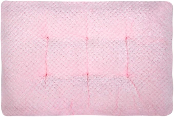 WONDER MIRACLE Fuzzy Deluxe Pet Beds, Super Plush Dog or Cat Beds Ideal for Dog Crates, Machine Wash & Dryer Friendly (15" x 23", S-Baby Pink)