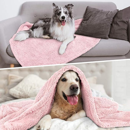 PetAmi Fluffy Waterproof Dog Blanket for Bed Large Dogs 90x90)