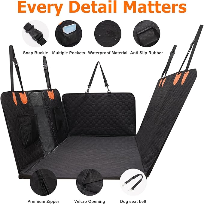 Dog Car Seat Cover for Back Seat