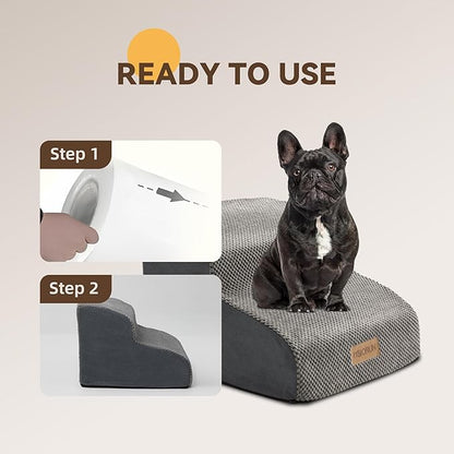 High-Density Foam Dog Stairs for Small Dogs 2-Step Pet 12''