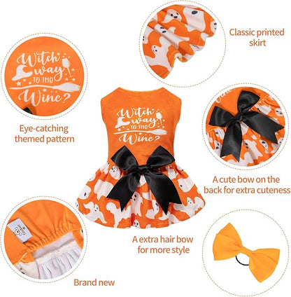 CuteBone Dog Dresses Velvet Holiday Small Dogs Clothes CVA25XXS-D