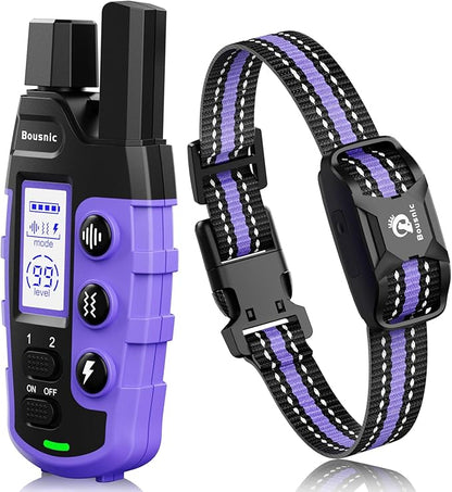 Bousnic Dog Shock Collar 3300Ft Training 5-120lbs Small (1-8), Shake(1-16), Shock(1-99) Modes