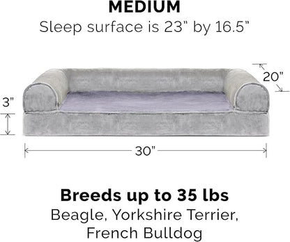 Furhaven Orthopedic Dog Bed for Medium/Small Dogs w/ Removable Bolsters & Washable Cover 35 lbs