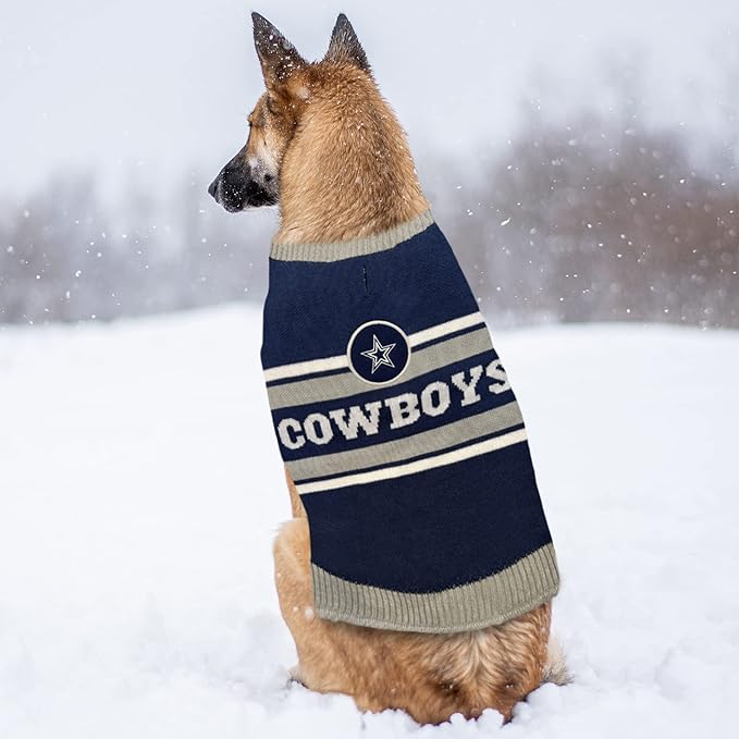 Pets First NFL Dallas Cowboys Dog Sweater (DAL-4179-LG)