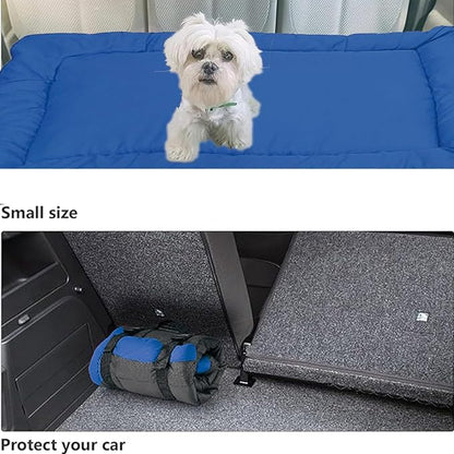 Outdoor Travel Dog Bed Waterproof Anti-Slip 1600D Nylon Cage,Blue,36"x25"