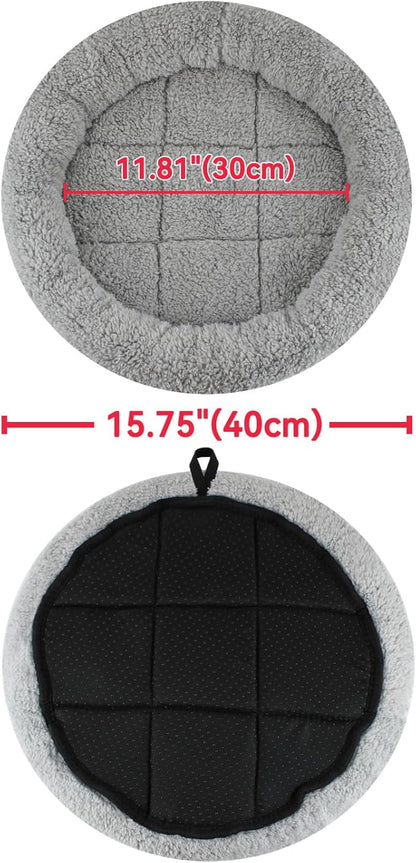Enjoying Small Round Cat Bed Diameter 15.75" Round Cat Pillow Bed for Small Medium Dogs Cats Relying/Curling Sleep Warm Cat Cushion for Crates