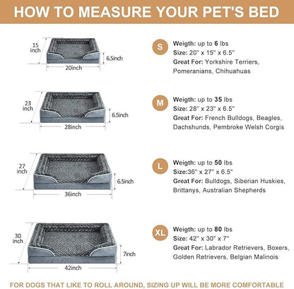 WNPETHOME Waterproof Dog Beds for Large Dogs, Orthopedic XL Dog Bed with Sides, Big Dog Couch Bed with Washable Removable Cover, Pet Bed Sofa with Non-Slip Bottom for Sleeping