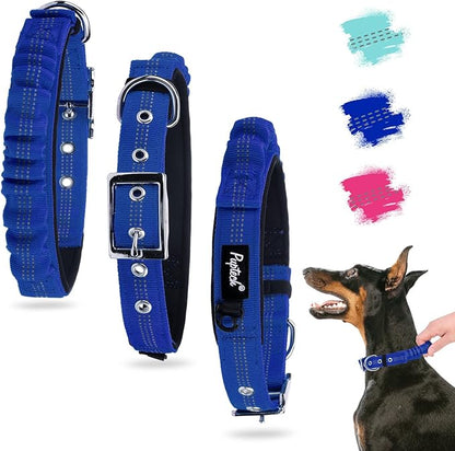 PUPTECK Heavy Duty Dog Collar with Handle Bungee for Small Medium Large Dogs