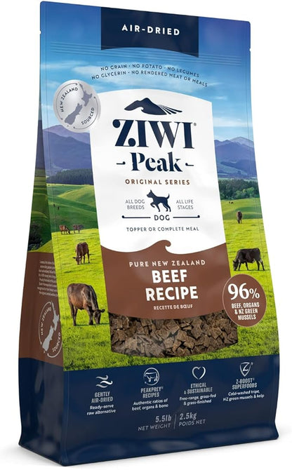 ZIWI Peak Air-Dried Dog Food – All Natural, High Protein, Grain Free and Limited Ingredient with Superfoods (Beef, 5.5 lb)