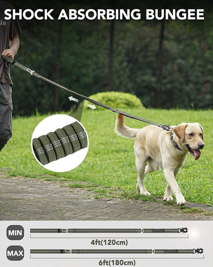 Joytale Tactical Dog Leash Heavy Duty 4-6FT Shock 2 Padded