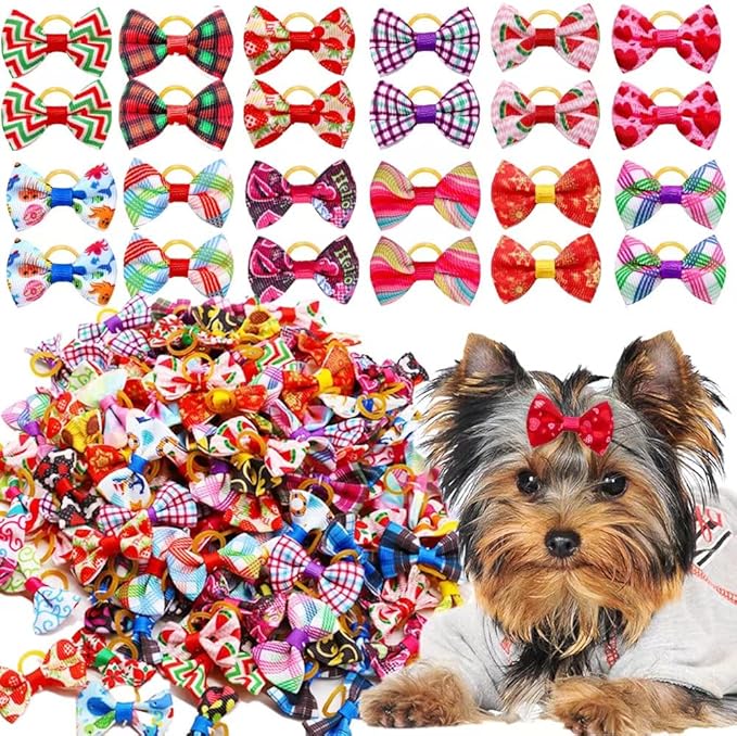 60pcs Dog Hair Bows 30 Beautiful