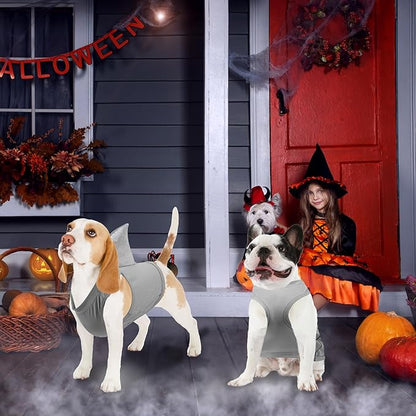 2 Pcs Halloween Dog Shark Costumes Fish Fin