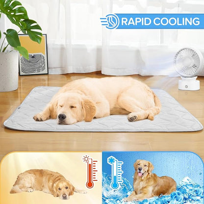 Rywell Cooling Mat for Dogs Q-Max>0.5, Durable&Versatile Scratches&Chewing,40 * 60IN Washable
