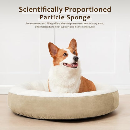 Love's cabin Round Donut Cat and Dog Cushion Bed 25in Pet