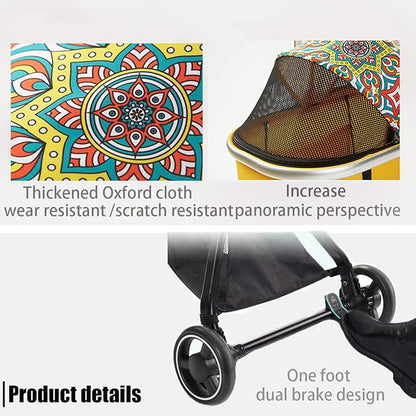 3 in 1 Pet Stroller Cats Dogs Folding Cat Stroller Detachable Carrier 33lb Max 4 Wheels