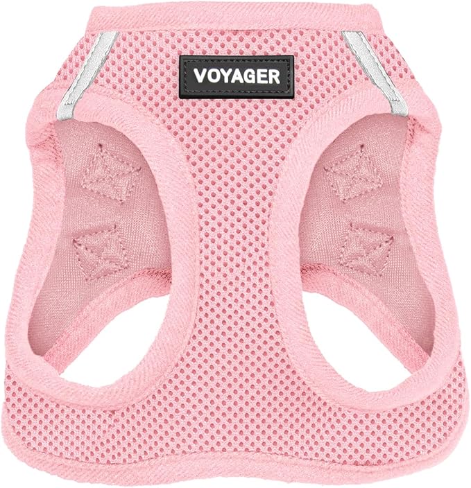 Voyager Step-in Air Dog Harness - All Weather Mesh Step in Vest Harness for Small and Medium Dogs and Cats by Best Pet Supplies - Harness (Pink), S (Chest: 14.5-16")