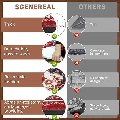 SCENEREAL Dog Crate Mat for Small Medium Large Dogs 18" x 24", Red