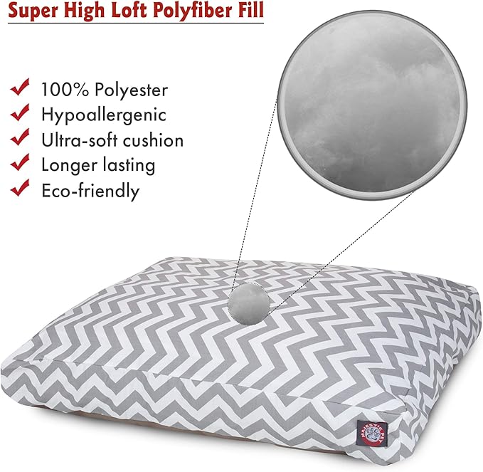 Gray Chevron Extra Large Rectangle Indoor Outdoor Pet Dog Bed With Removable Washable Cover By Majestic Pet Products