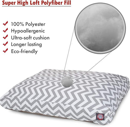 Gray Chevron Extra Large Rectangle Indoor Outdoor Pet Dog Bed With Removable Washable Cover By Majestic Pet Products