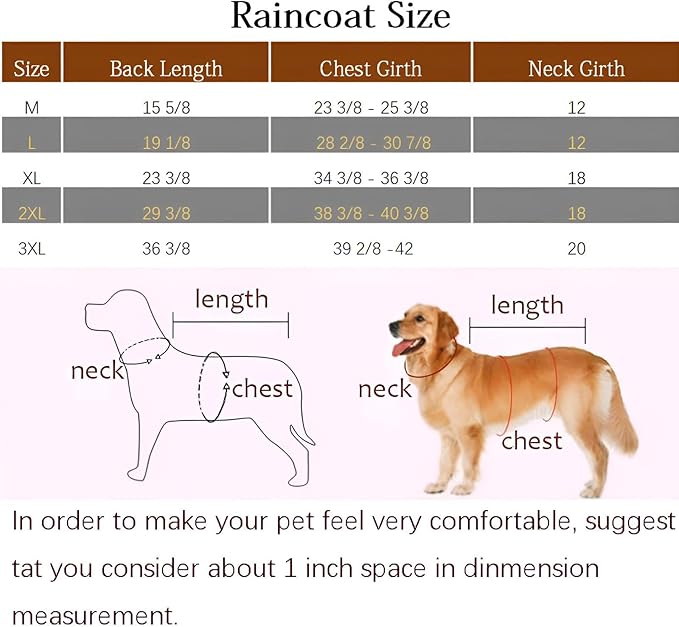 NACOCO Large Dog Raincoat Adjustable Pet Water Proof Clothes Lightweight Rain Jacket Poncho Hoodies with Strip Reflective (XXXL