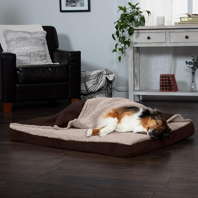 Furhaven Memory Foam Dog Bed for Large Dogs w/ Removable Washable Cover 95 lbs