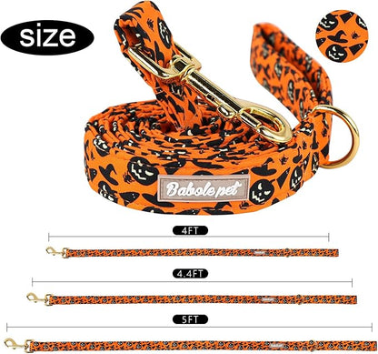 Halloween Dog Leash Durable Handmade Black Evil Pumpkin 135cm