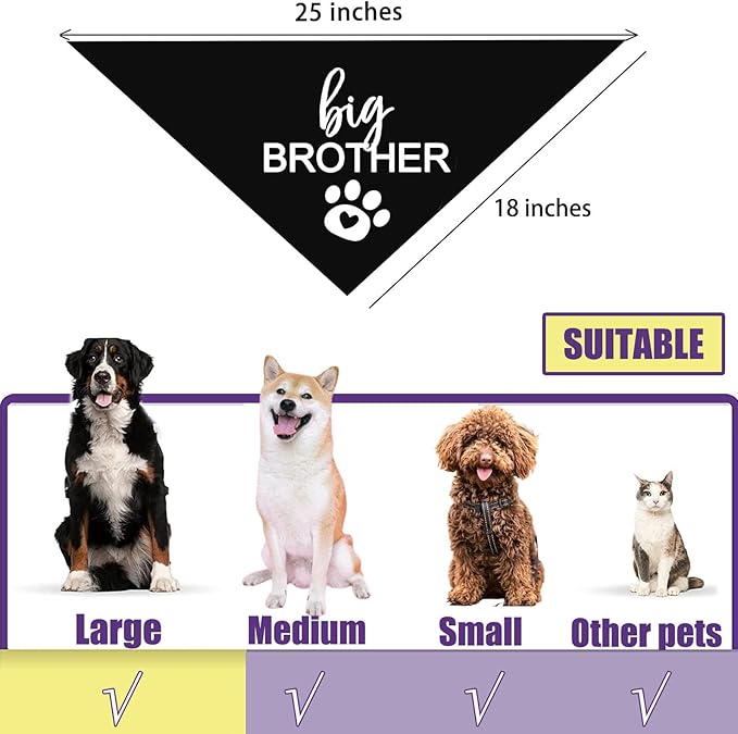 Big Brother Dog Bandana Pet Scarf Dog Pregnancy Announcement Bandana Pregnancy Reveal to Family Dog Bandana Pet Accessories for Dog Lovers Pregnancy Reveal Ideas