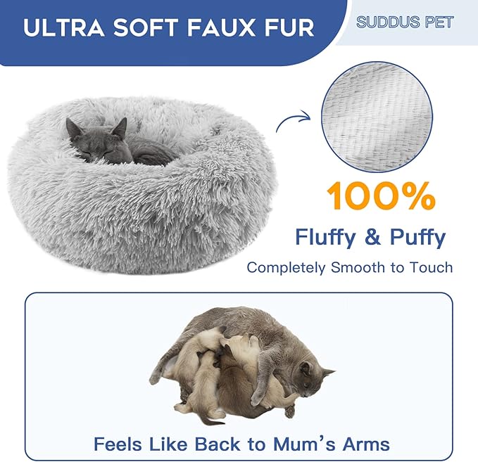 suddus Small Dog Bed with Blanket Attached 20''