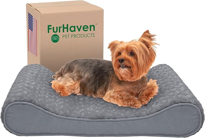 Furhaven Memory Foam Dog Bed for Medium/Small Dogs w/ Removable Washable Cover 23 lbs