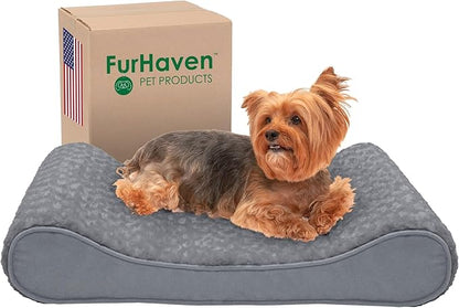 Furhaven Memory Foam Dog Bed for Medium/Small Dogs w/ Removable Washable Cover 23 lbs
