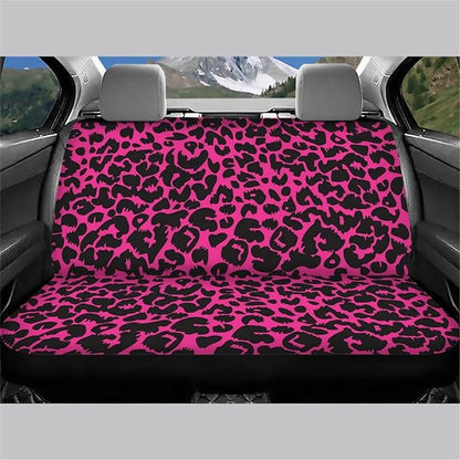 CLOHOMIN Leopard Print Car Seat Cover for Back Rear Only Pink Animal Cheetah SUV Truck Van Seats Protector for Dog Pets