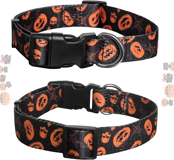 Halloween Dog Collar with Detachable Bandana