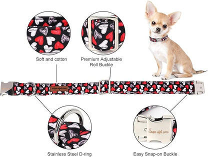 Unique Style Paws Valentine's Day Dog Collar Heart