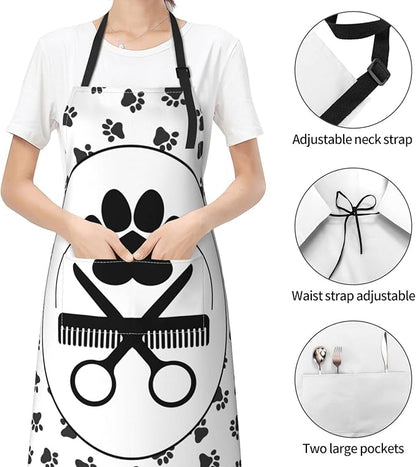 Perinsto Pet Dogs Grooming Waterproof Apron With 2