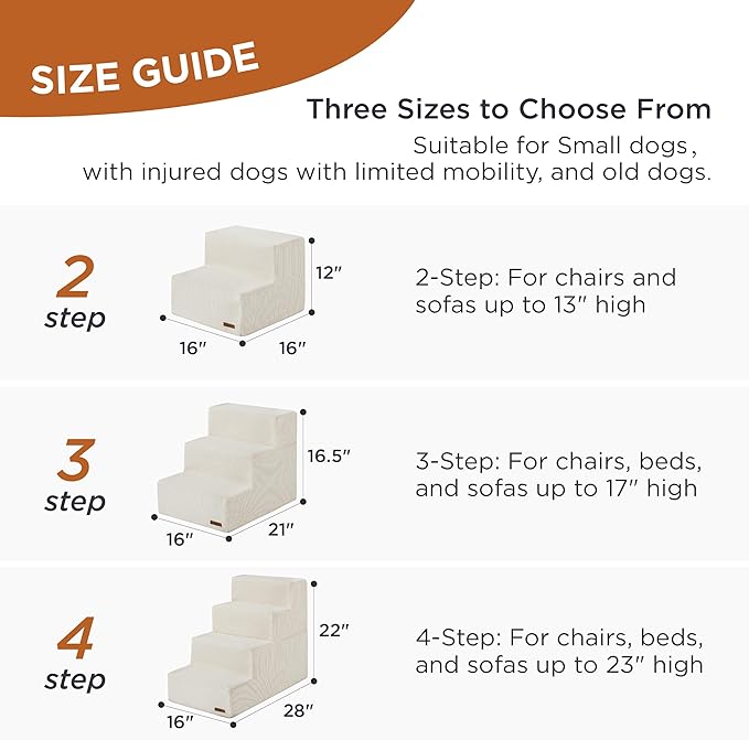 Lesure Dog Stairs for High Beds 3-Steps Dog