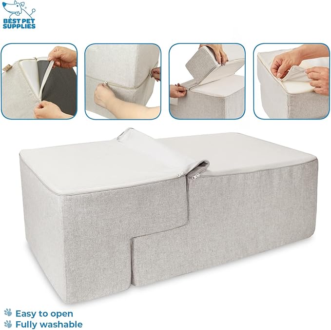 Best Pet Supplies Foldable Foam Pet Steps for Small Dogs and Cats 4-Step