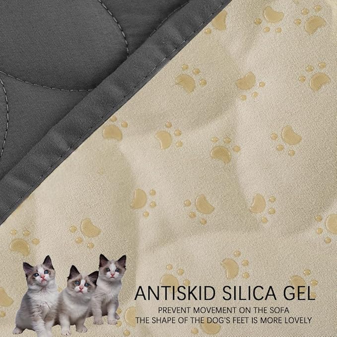 Ameritex Pet Bed Cover Dog Bed Blanket for Sofa and Furniture Waterproof New Pattern Design (68x82 Inch, Dark Grey)