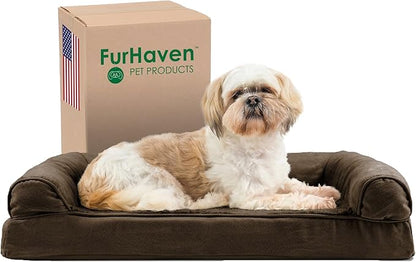 Furhaven Orthopedic Dog Bed for Medium/Small Dogs w/ Removable Bolsters & Washable Cover 35 lbs