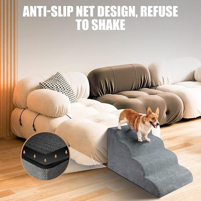 Chic Threads Dog Stairs for High Beds 4-Step Dog