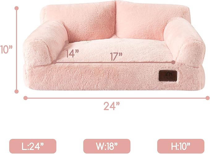 Hollypet Fluffy Plush Pet Sofa Soft Calming Pet Sofa Beds for Medium Small Cats and Dogs
