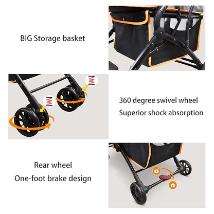 Dog Stroller for Small Medium Dogs and Cats 30LBS Puppies