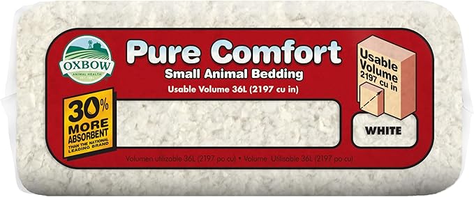 Oxbow Pure Comfort Small Animal Bedding - Odor & Moisture Absorbent, Dust-Free Bedding for Small Animals, White, 72 Liter Bag