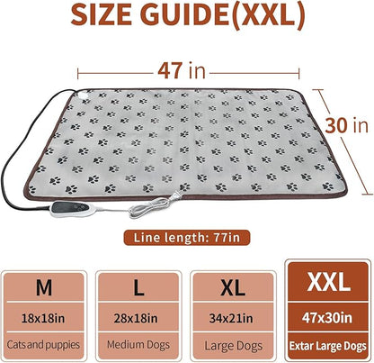 Extra Large Dog Heating Pad 47x30 in Waterproof Pet Heating Pad Smart Thermostat Switch