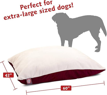 42x60 Burgundy Rectangle Pet Dog Bed By Majestic Pet Products Extra Large