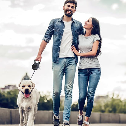 Retractable Dog Leash with Flashlight 16ft Walking Leash for Dogs up to 77lbs 360° Tangle-Free