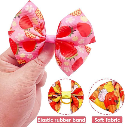 24Pcs/12 Pairs 4" Big Dog Hair Bows Fruit